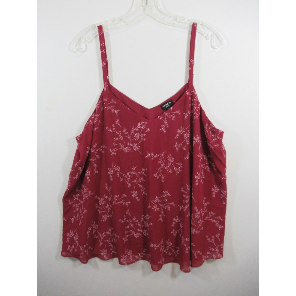 NEW Torrid Sophie Chiffon Swing Cami Tank Top Size 2X Burgundy Sleeveless Lined